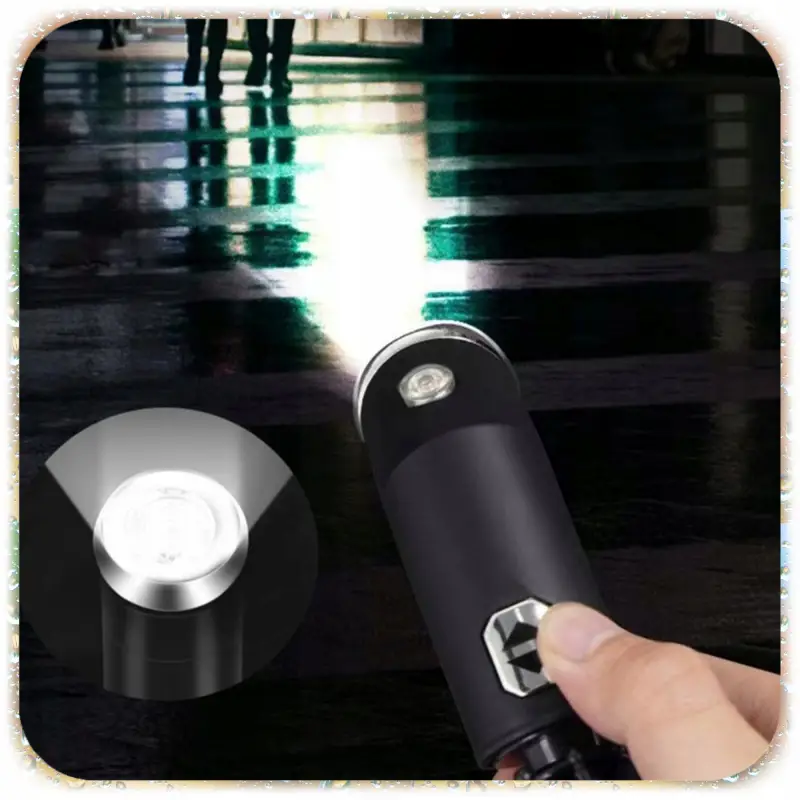 PARASOLKA SKŁADANA DUŻY ELEGANCKI MOCNY + PODŚWIETLENIE LED CZARNY