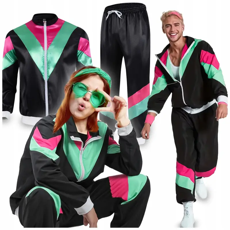 DRES STRÓJ PRZEBRANIE LATA 80 I 90 RETRO DISCO KOSTIUM ROZMIAR L CZARNY