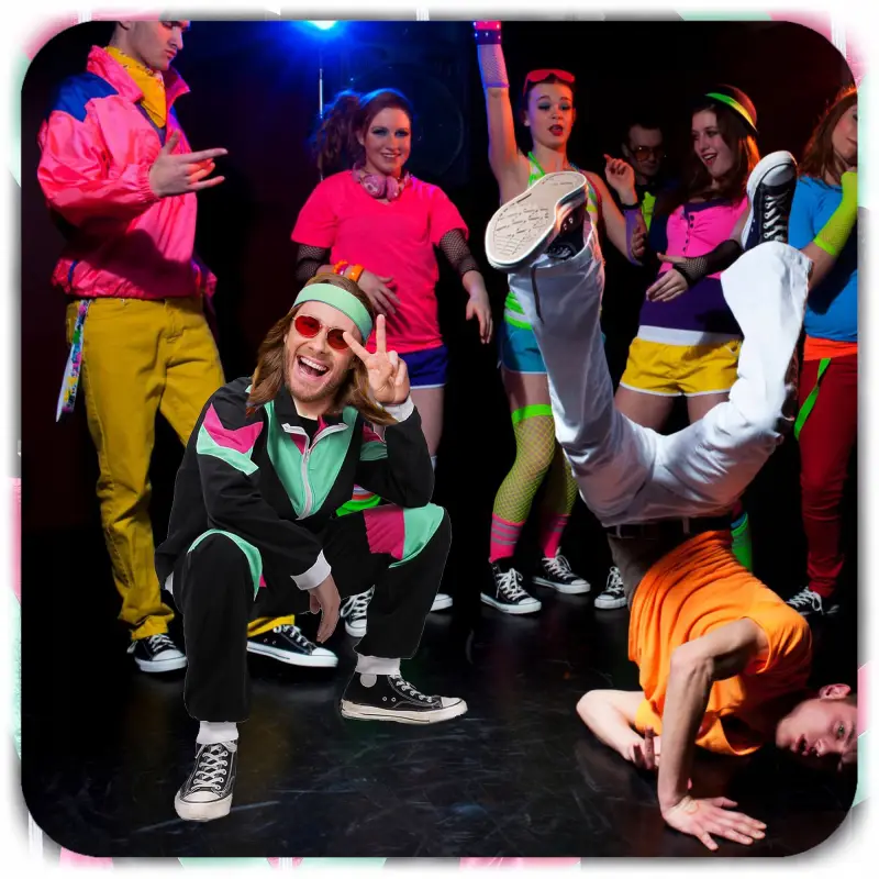 DRES STRÓJ PRZEBRANIE LATA 80 I 90 RETRO DISCO KOSTIUM ROZMIAR L CZARNY