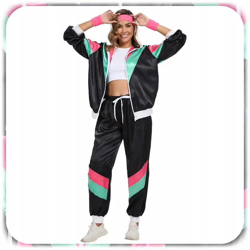 DRES STRÓJ PRZEBRANIE LATA 80 I 90 RETRO DISCO KOSTIUM ROZMIAR L CZARNY