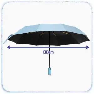 PARASOLKA SKŁADANA DUŻA ELEGANCKA MOCNA PODŚWIETLENIE LED NIEBIESKI