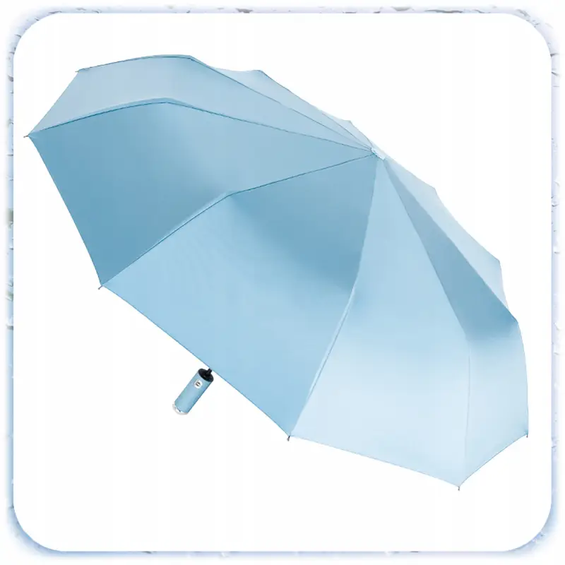 PARASOLKA SKŁADANA DUŻA ELEGANCKA MOCNA PODŚWIETLENIE LED NIEBIESKI