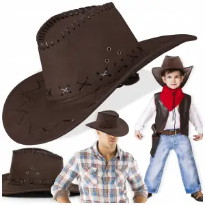 KAPELUSZ KOWBOJSKI COUNTRY WESTERN DLA DOROSŁYCH PRZEBRANIE SZERYF IMPREZA