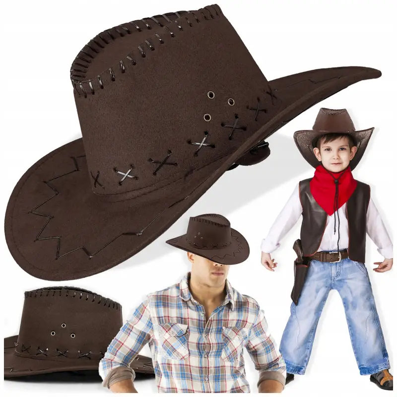 KAPELUSZ KOWBOJSKI COUNTRY WESTERN DLA DOROSŁYCH PRZEBRANIE SZERYF IMPREZA