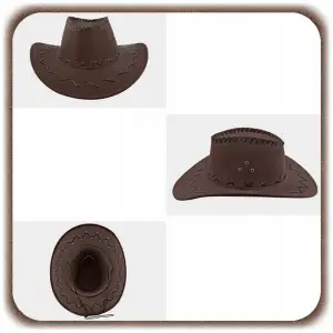 KAPELUSZ KOWBOJSKI COUNTRY WESTERN DLA DOROSŁYCH PRZEBRANIE SZERYF IMPREZA