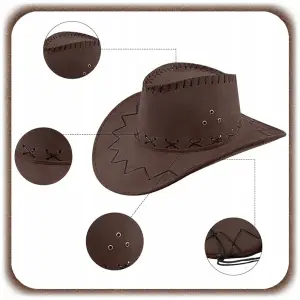 KAPELUSZ KOWBOJSKI COUNTRY WESTERN DLA DOROSŁYCH PRZEBRANIE SZERYF IMPREZA