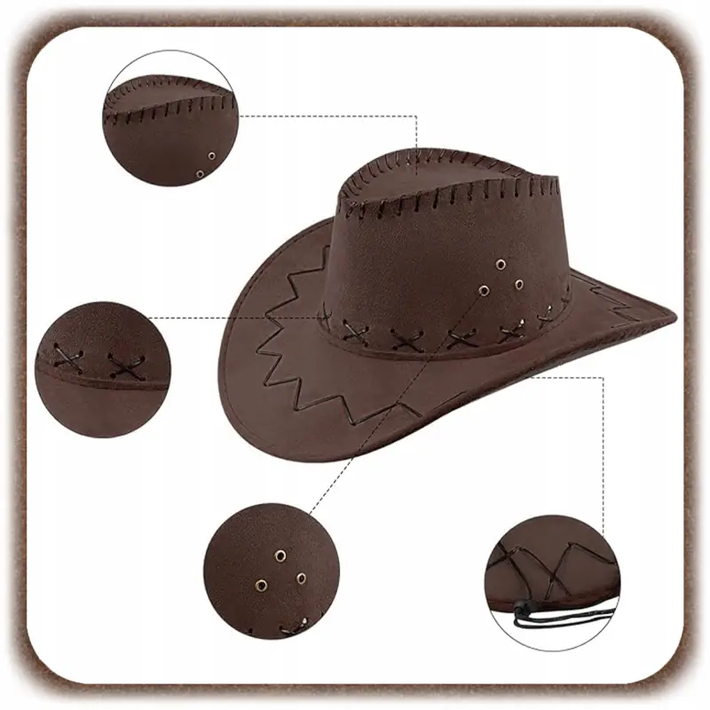 KAPELUSZ KOWBOJSKI COUNTRY WESTERN DLA DOROSŁYCH PRZEBRANIE SZERYF IMPREZA