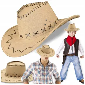 KAPELUSZ KOWBOJSKI COUNTRY WESTERN DLA DOROSŁYCH PRZEBRANIE SZERYF BEŻOWY