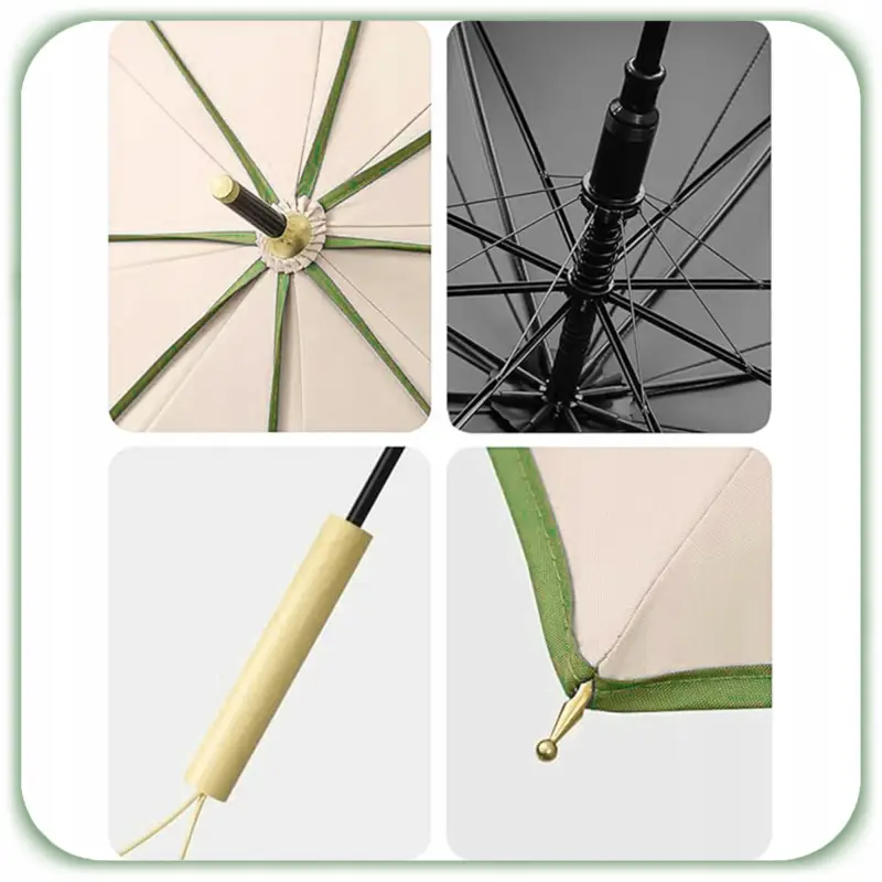 PARASOL PRZECIWDESZCZOWY AUTOMATYCZNY DUŻY WODOODPORNY ELEGANCKI BEŻOWY