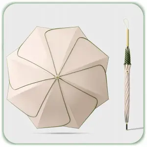PARASOL PRZECIWDESZCZOWY AUTOMATYCZNY DUŻY WODOODPORNY ELEGANCKI BEŻOWY