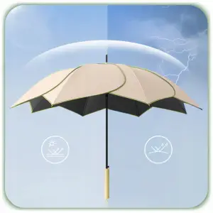 PARASOL PRZECIWDESZCZOWY AUTOMATYCZNY DUŻY WODOODPORNY ELEGANCKI BEŻOWY