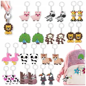 BRELOKI DO KLUCZY ZWIERZĄTKA BRYLOCZKI DLA DZIECI DO PLECAKA 24 SZT PREZENT