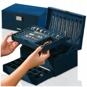 GRANAT SZKATUŁKA NA BIŻUTERIĘ NA KLUCZYK ORGANIZER KUFEREK NA DZIEŃ KOBIET