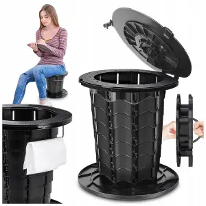 TOALETA PRZENOŚNA MOBILNE WC TURYSTYCZNA KEMPINGOWA SKŁADANA REGULACJA KOSZ