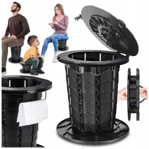 TOALETA PRZENOŚNA MOBILNE WC TURYSTYCZNA KEMPINGOWA SKŁADANA REGULACJA KOSZ