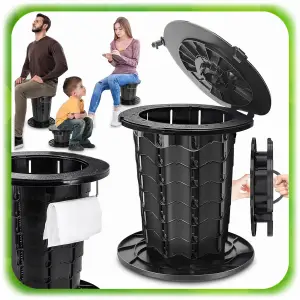 TOALETA PRZENOŚNA MOBILNE WC TURYSTYCZNA KEMPINGOWA SKŁADANA REGULACJA KOSZ