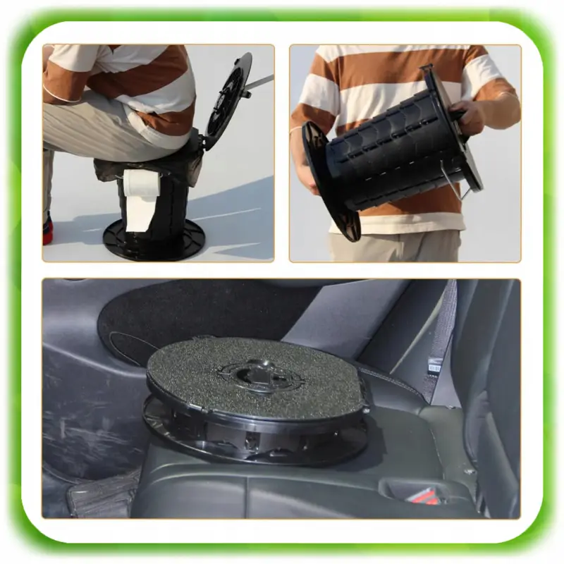 TOALETA PRZENOŚNA MOBILNE WC TURYSTYCZNA KEMPINGOWA SKŁADANA REGULACJA KOSZ