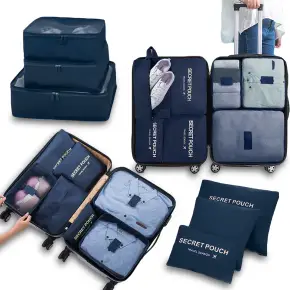 ZESTAW 7x ORGANIZER PODRÓŻNY DO WALIZKI PAKOWANIA BUTY UBRANIA KOSMETYCZKA