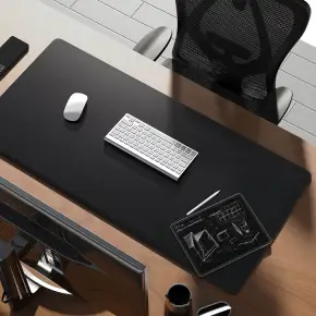 DUŻA PODKŁADKA MATA OCHRONNA BIURKO KLAWIATURA MYSZ EKOSK&Oacute;RA CZARNA 90x40cm