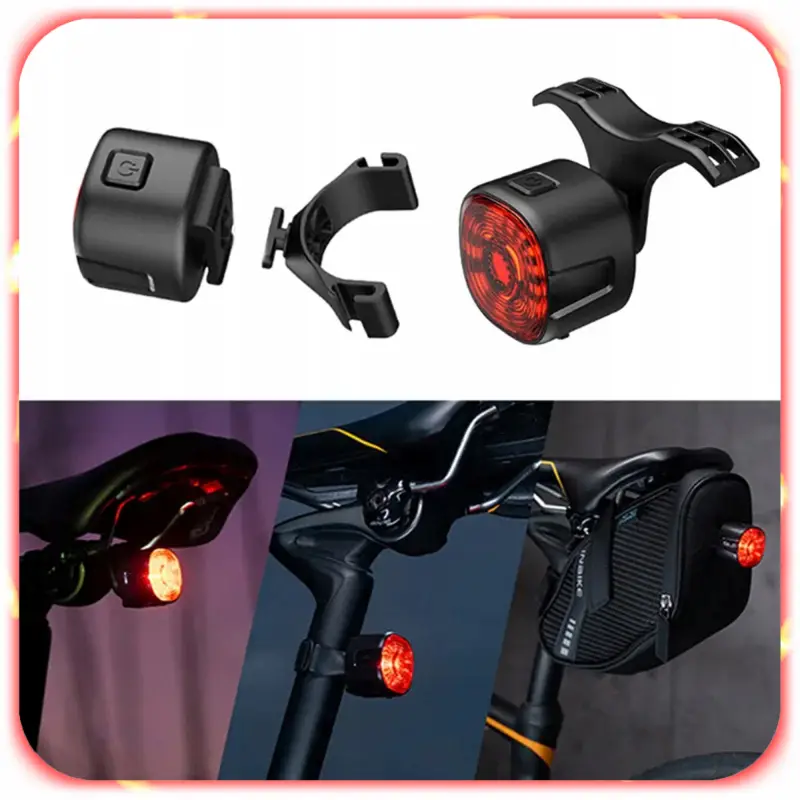 TYLNA LAMPKA ROWEROWA CZERWONA LED USB AKUMULATOROWA 6 TRYBÓW NA TYŁ ROWERU