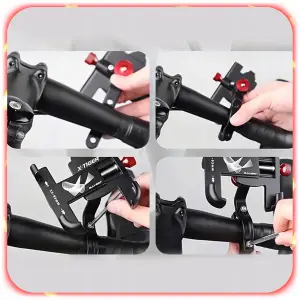 UCHWYT ROWEROWY NA TELEFON ALUMINIOWY MOCNY ROWER HULAJNOGA REGULOWANY 360°