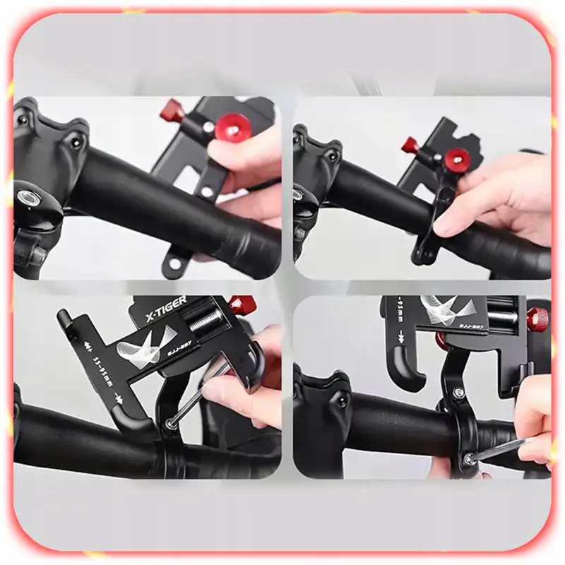 UCHWYT ROWEROWY NA TELEFON ALUMINIOWY MOCNY ROWER HULAJNOGA REGULOWANY 360°