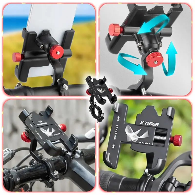 UCHWYT ROWEROWY NA TELEFON ALUMINIOWY MOCNY ROWER HULAJNOGA REGULOWANY 360°