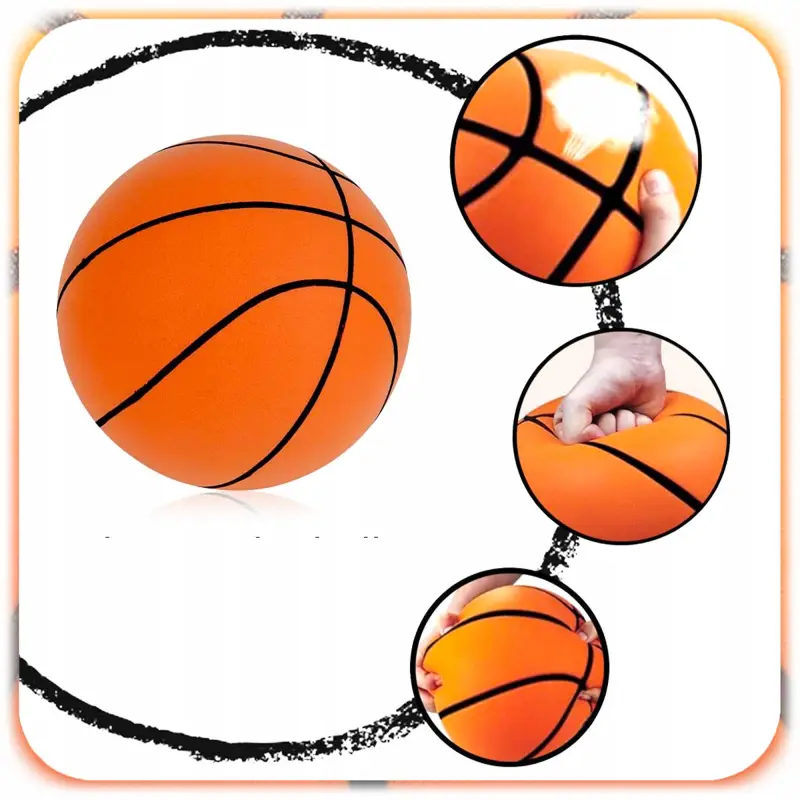 CICHA PIŁKA DO KOSZYKÓWKI PIANKOWA 24CM ROZMIAR 7 WYCISZENIE SILENT BALL
