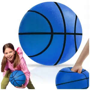CICHA PIŁKA DO KOSZYKÓWKI PIANKOWA 18CM ROZMIAR 3 NIEBIESKA SILENT BALL