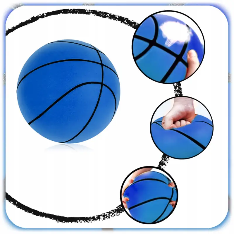 CICHA PIŁKA DO KOSZYKÓWKI PIANKOWA 18CM ROZMIAR 3 NIEBIESKA SILENT BALL