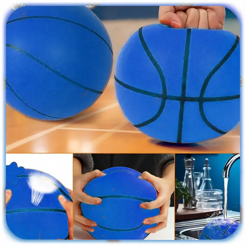 CICHA PIŁKA DO KOSZYKÓWKI PIANKOWA 18CM ROZMIAR 3 NIEBIESKA SILENT BALL
