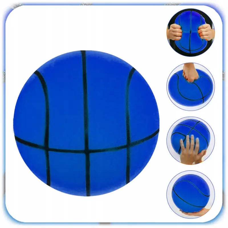 CICHA PIŁKA DO KOSZYKÓWKI PIANKOWA 18CM ROZMIAR 3 NIEBIESKA SILENT BALL