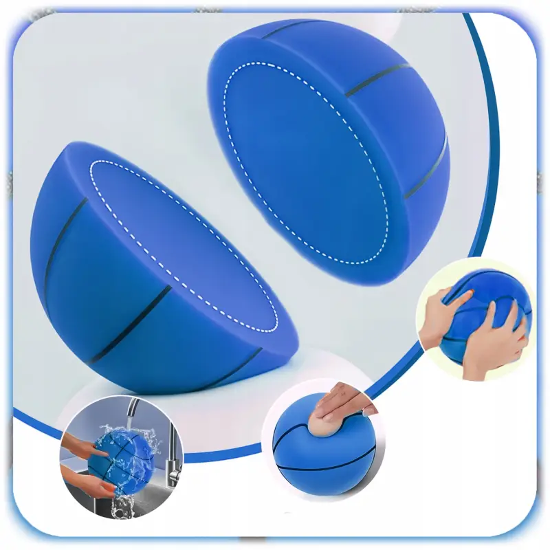 CICHA PIŁKA DO KOSZYKÓWKI PIANKOWA 18CM ROZMIAR 3 NIEBIESKA SILENT BALL