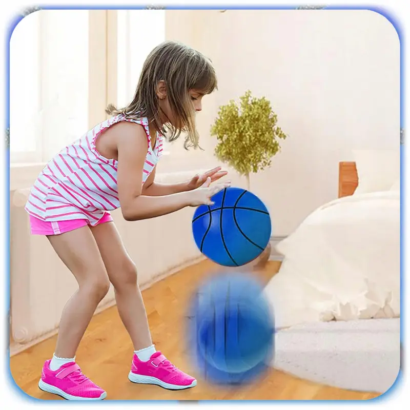 CICHA PIŁKA DO KOSZYKÓWKI PIANKOWA 18CM ROZMIAR 3 NIEBIESKA SILENT BALL
