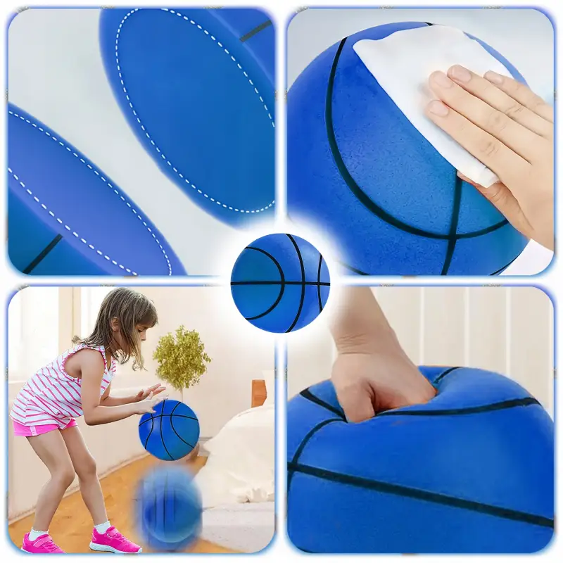 CICHA PIŁKA DO KOSZYKÓWKI PIANKOWA 18CM ROZMIAR 3 NIEBIESKA SILENT BALL