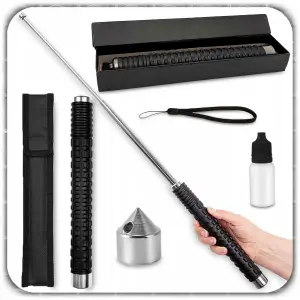 PAŁKA TELESKOPOWA STALOWA HARTOWANA BATON 26" 66CM KABURA PREZENT + GRATISY