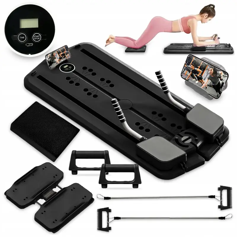 DESKA DO ĆWICZEŃ PILATES REFORMER SLIDERY ĆWICZENIA JOGI CZARNA XL+ LICZNIK