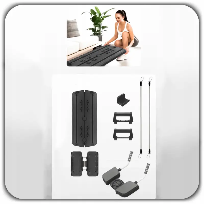DESKA DO ĆWICZEŃ PILATES REFORMER SLIDERY ĆWICZENIA JOGI CZARNA XL+ LICZNIK