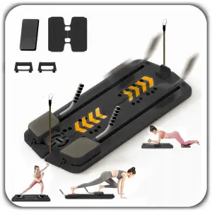 DESKA DO ĆWICZEŃ PILATES REFORMER SLIDERY ĆWICZENIA JOGI CZARNA XL+ LICZNIK
