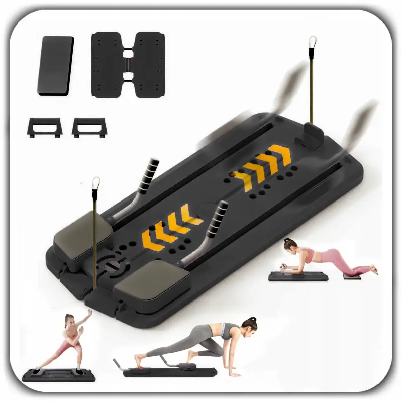 DESKA DO ĆWICZEŃ PILATES REFORMER SLIDERY ĆWICZENIA JOGI CZARNA XL+ LICZNIK