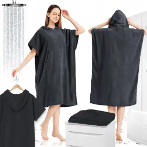 RĘCZNIK DO MORSOWANIA PONCZO Z KAPTUREM DAMSKI MĘSKI 105x88 MIKROFIBRA