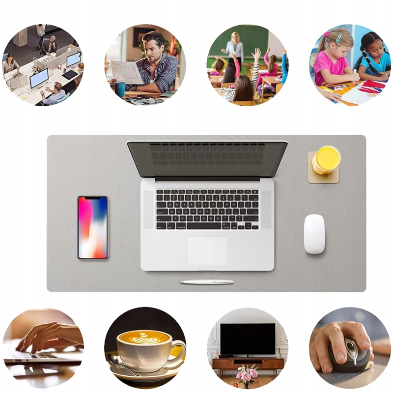 WODOODPORNA MATA PODKŁADKA OCHRONNA NA BIURKO STÓŁ POD MYSZKĘ SKÓRA 90x40cm