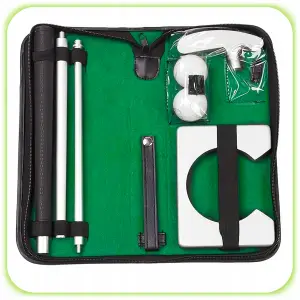 GRA MINIGOLF KIJ 2xPIŁECZKA BRAMKA ETUI ZESTAW TRENINGOWY DO MINI GOLFA