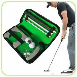 GRA MINIGOLF KIJ 2xPIŁECZKA BRAMKA ETUI ZESTAW TRENINGOWY DO MINI GOLFA