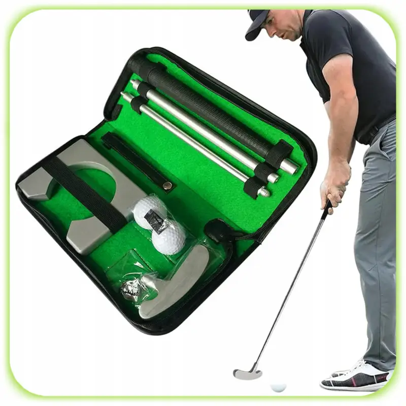 GRA MINIGOLF KIJ 2xPIŁECZKA BRAMKA ETUI ZESTAW TRENINGOWY DO MINI GOLFA