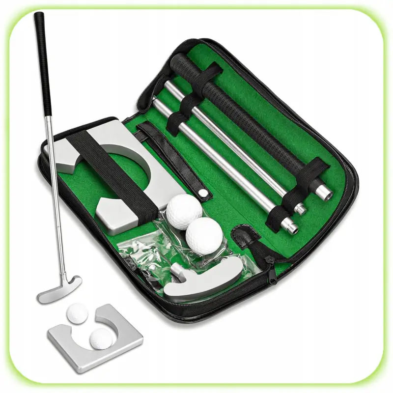 GRA MINIGOLF KIJ 2xPIŁECZKA BRAMKA ETUI ZESTAW TRENINGOWY DO MINI GOLFA
