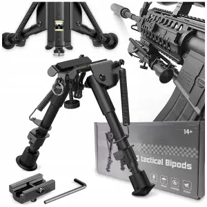 BIPOD DWÓJNÓG REGULOWANY 6"-9" 22cm DO POLOWANIA STRZELECTWA BRONI +ADAPTER