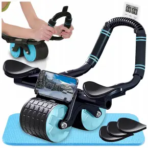 ROLLER TRENAŻER MIĘŚNI BRZUCHA Z PODPÓRKĄ KÓŁKO FITNESS PILATES TIMER +MATA