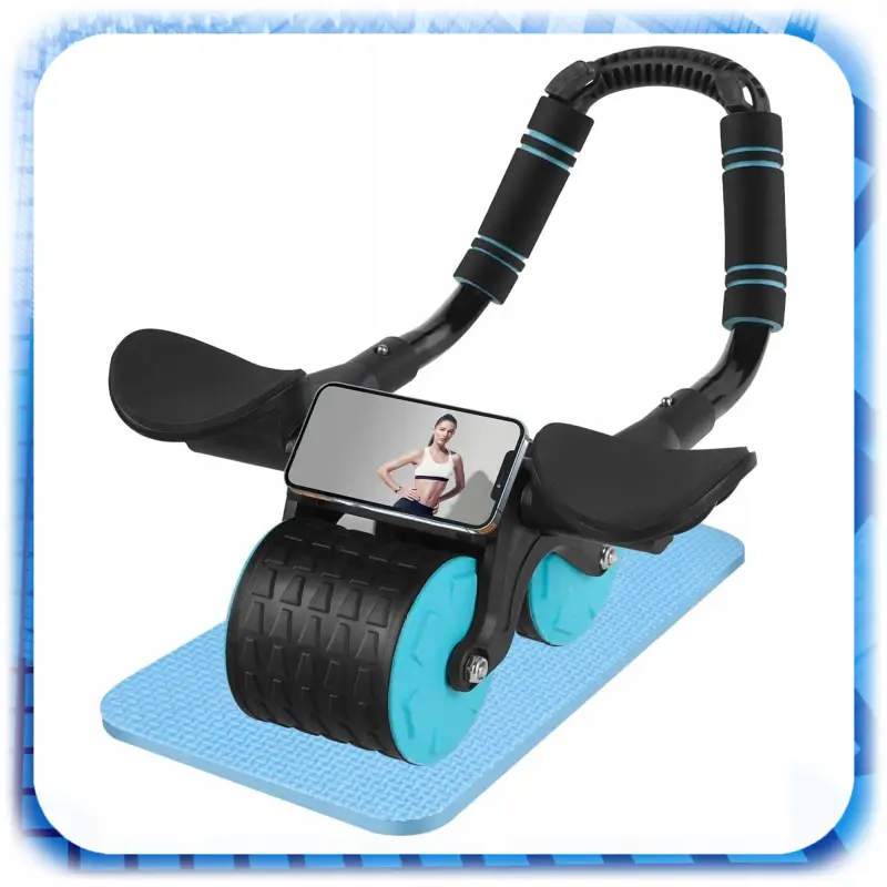 ROLLER TRENAŻER MIĘŚNI BRZUCHA Z PODPÓRKĄ KÓŁKO FITNESS PILATES TIMER +MATA