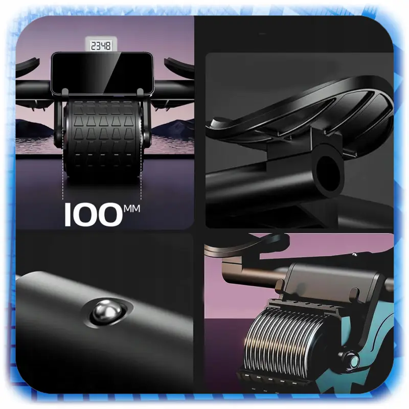 ROLLER TRENAŻER MIĘŚNI BRZUCHA Z PODPÓRKĄ KÓŁKO FITNESS PILATES TIMER +MATA